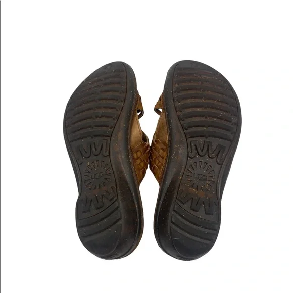 💕SALE💕 UGG Brown Leather Hurricane Sandals - Picture 3 of 9